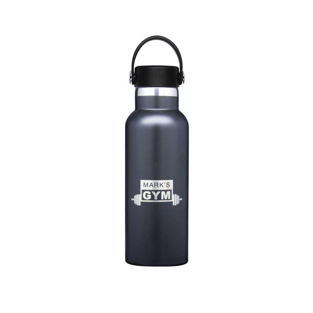 Personalized and Custom 16 oz Sport Water Bottle in Black Color