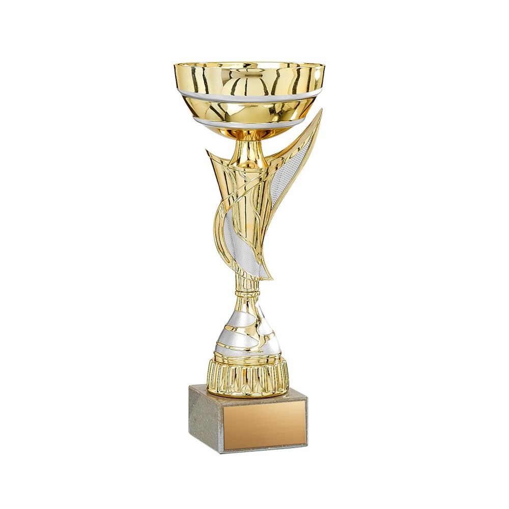 Golden Trophy Cup with Silver and Wing Design
