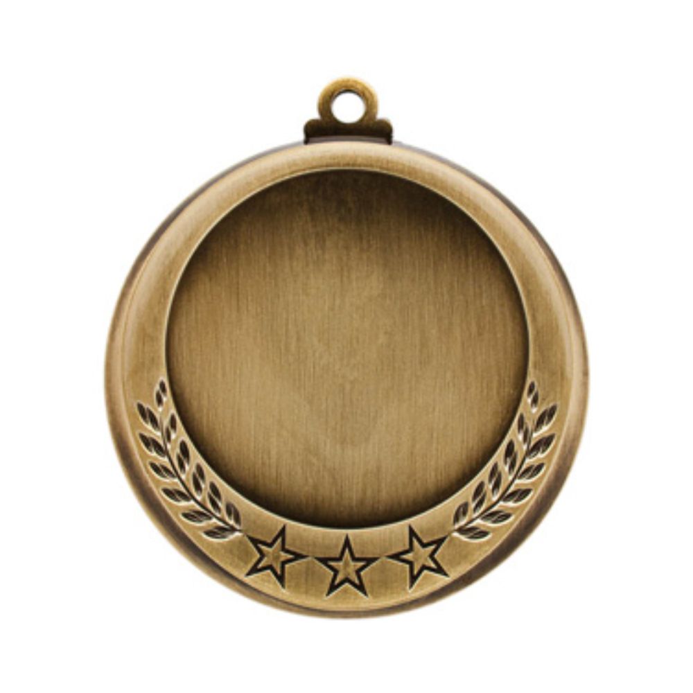 Custom Medal Insert - 2.75" Laurel Stars Design - Gold