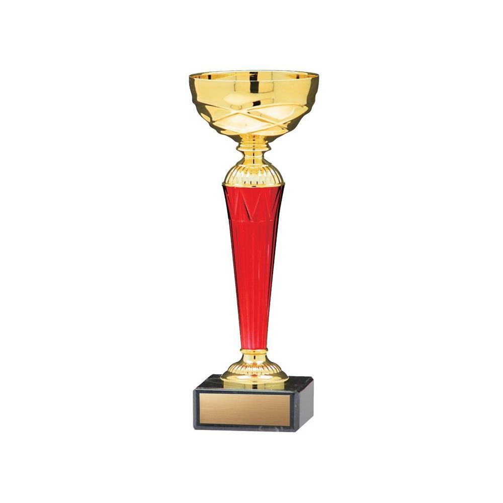 9"-10.5" Gold/Red/Gold Euro Series Cup by Coronation Recognition