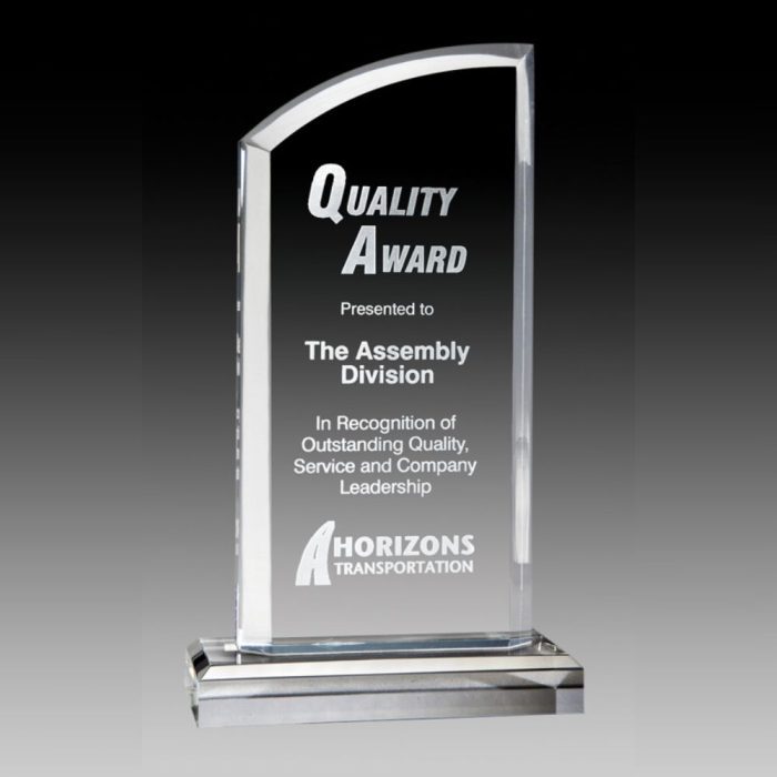 Personalized and Custom 7.75" Clear Curved Acrylic Award