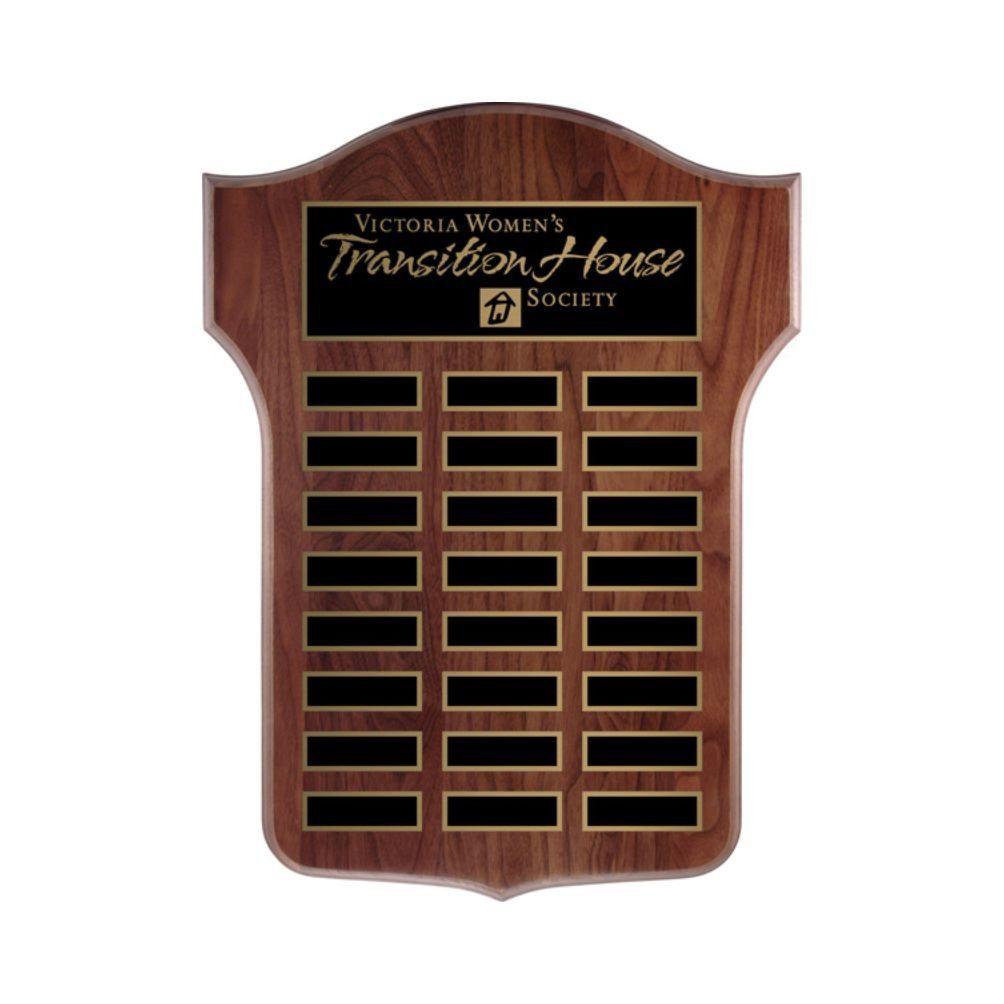 12"x15" Thomas Annual Shield Plaque with Laser Engraving